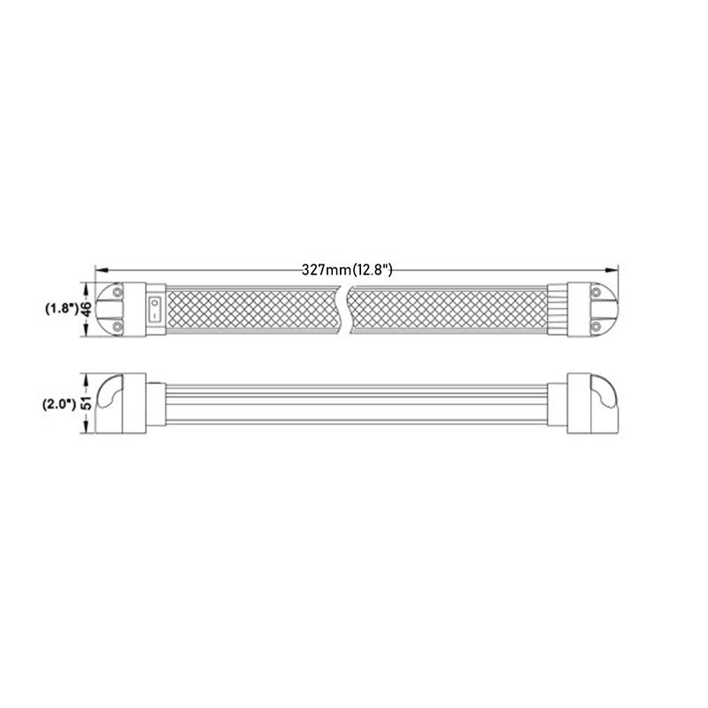 Lightronic RV LED Area Scene Light Fixture 12.8", 6000K-Cool White, High Light-Output Low Current Draw, Integrated On/Off Rocker Switch, Heavy-Duty Aluninum Housing, 12V/24V DC, 1-Pack - Image 4